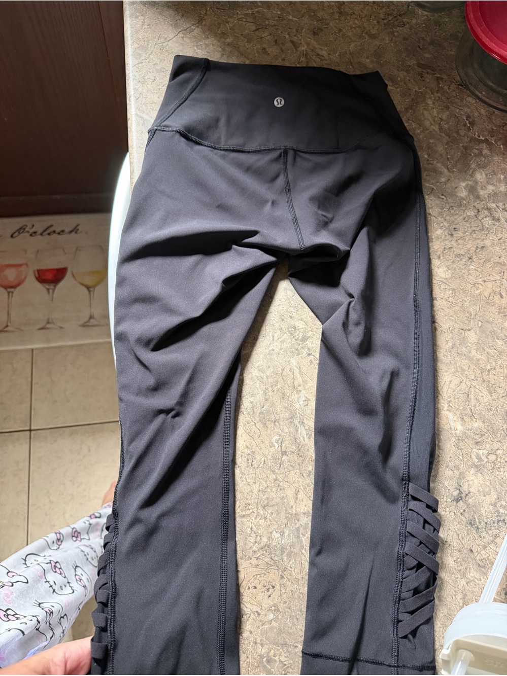 lululemon athletica Black High-Rise Leggings with Crisscross Ankle Detail